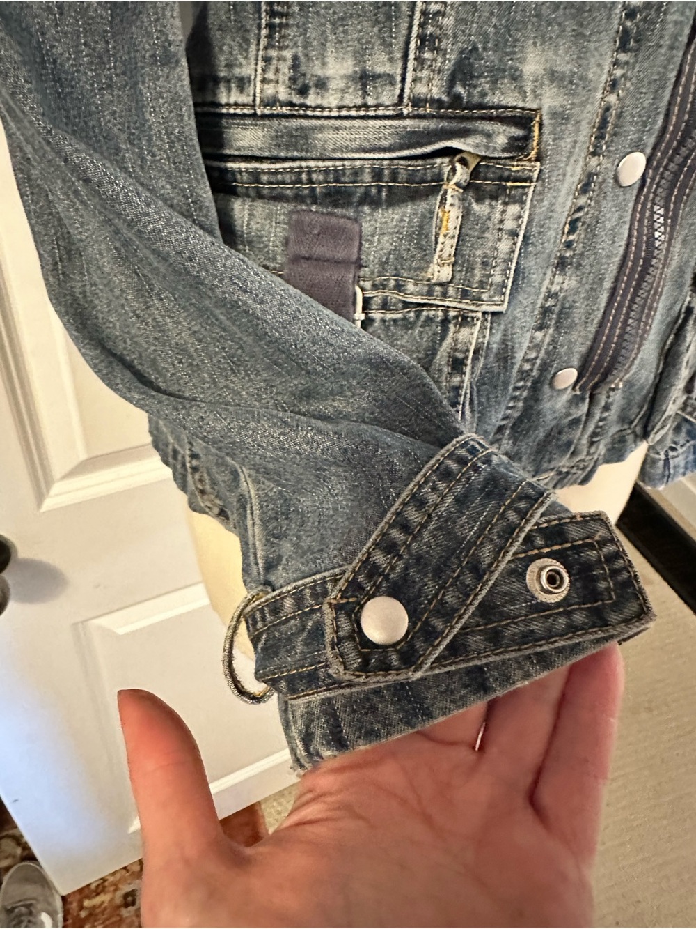Angels Washed Blue Denim Utility Jacket - Picture 4 of 4